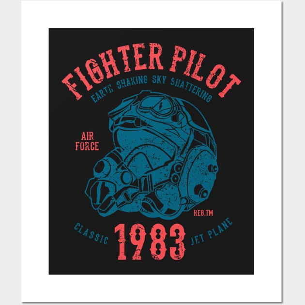 Fighter Pilot Air Force Classic Jet Plane 1983 Wall Art by JakeRhodes